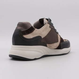 Durea  Fleur Sneaker met Rits Zwart/Seppia/Bruin