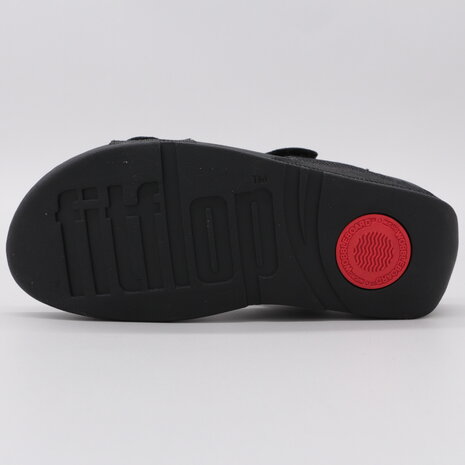 FitFlop Lulu Adjustable Shimmerlux Slides All Black
