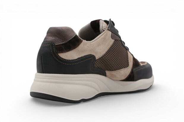 Durea  Fleur Sneaker met Rits Zwart/Seppia/Bruin