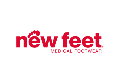 Logo New Feet schoenen. New Feet schoenen